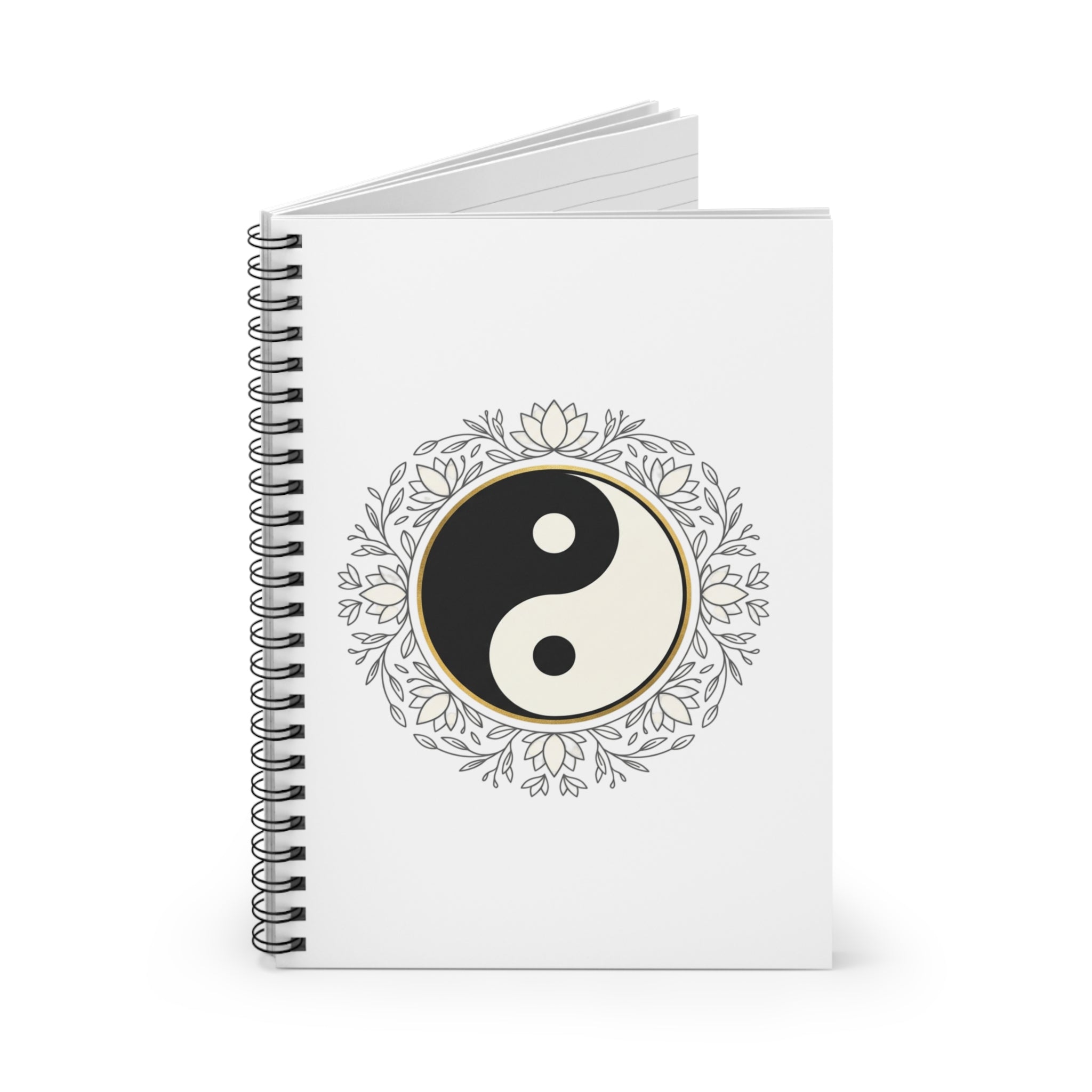 Yin Yang Mandala Spiral Notebook — Ruled Journal for Mindfulness & Balance