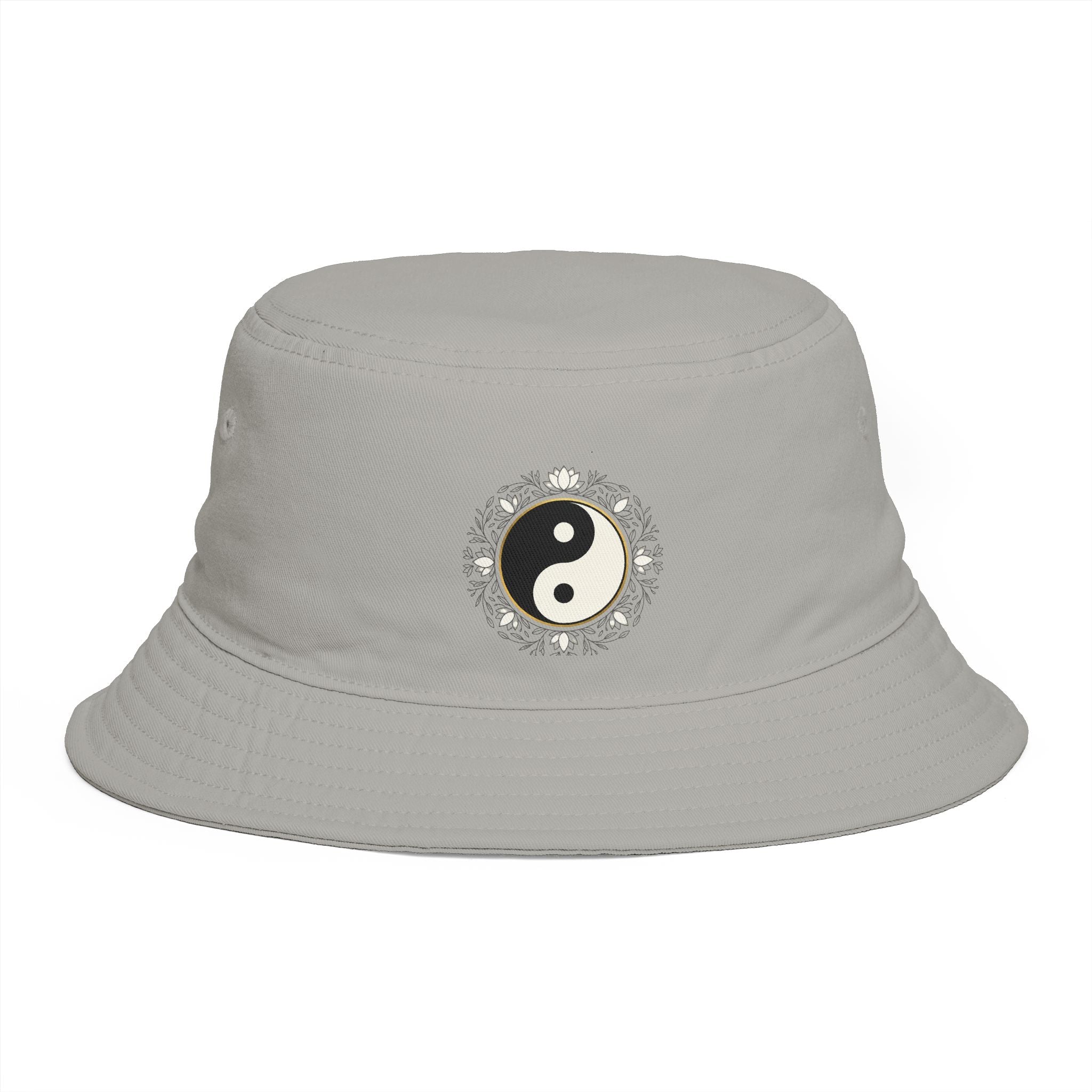 Yin Yang Floral Bucket Hat — Boho Zen Sunflower Graphic Bucket Hat