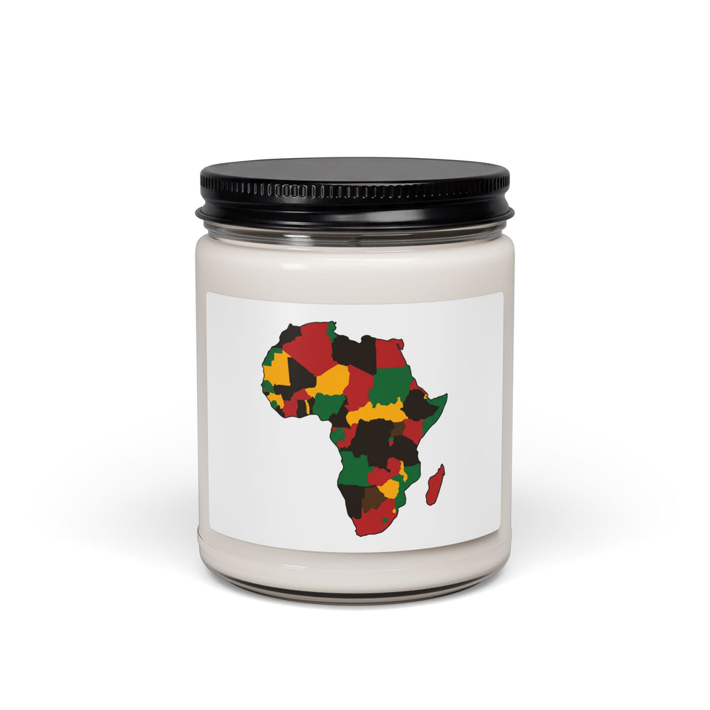 Africa Map Soy Candle — Rasta Colors Scented 9oz