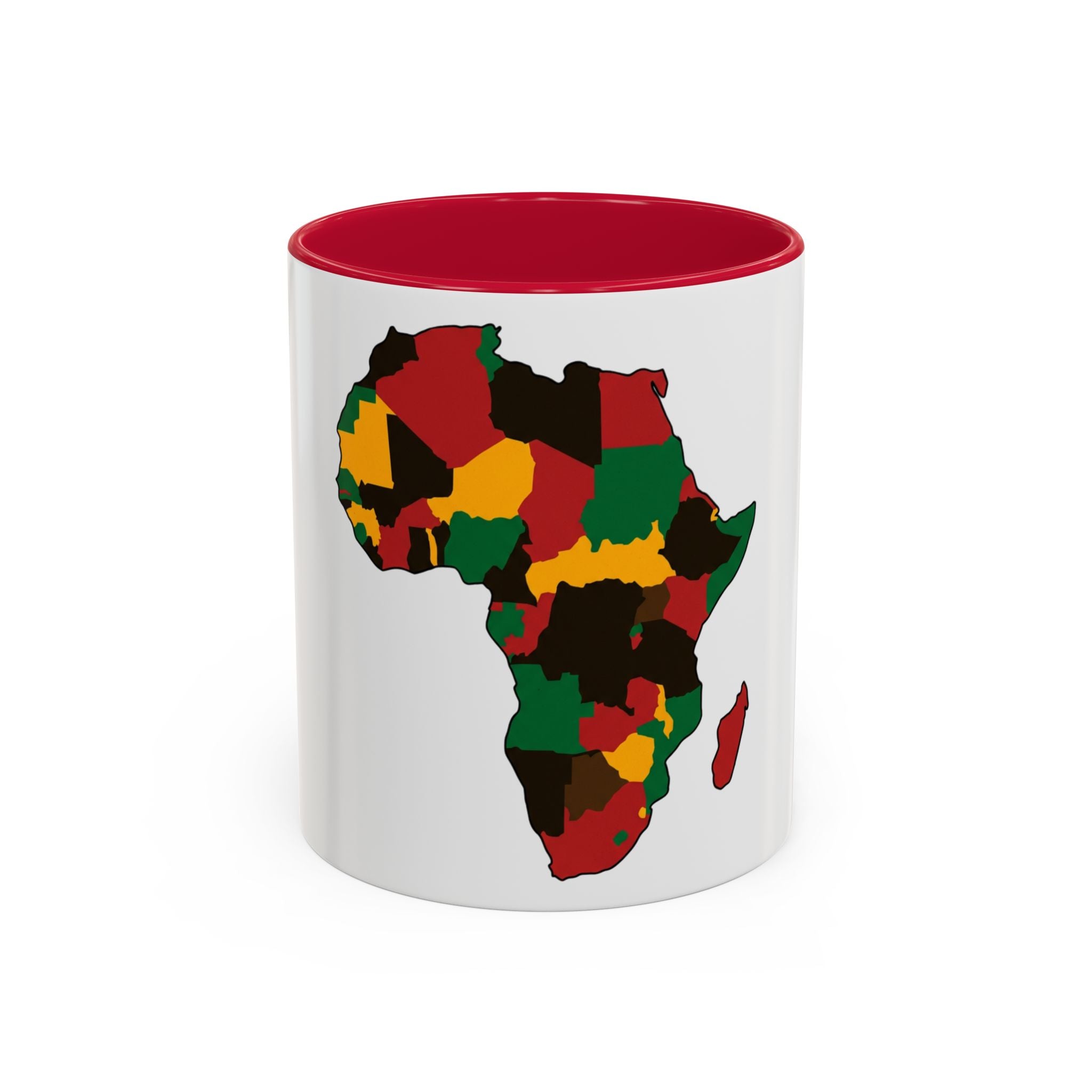 Africa Map Mug — Pan-African Colors Coffee Cup (11oz/15oz)
