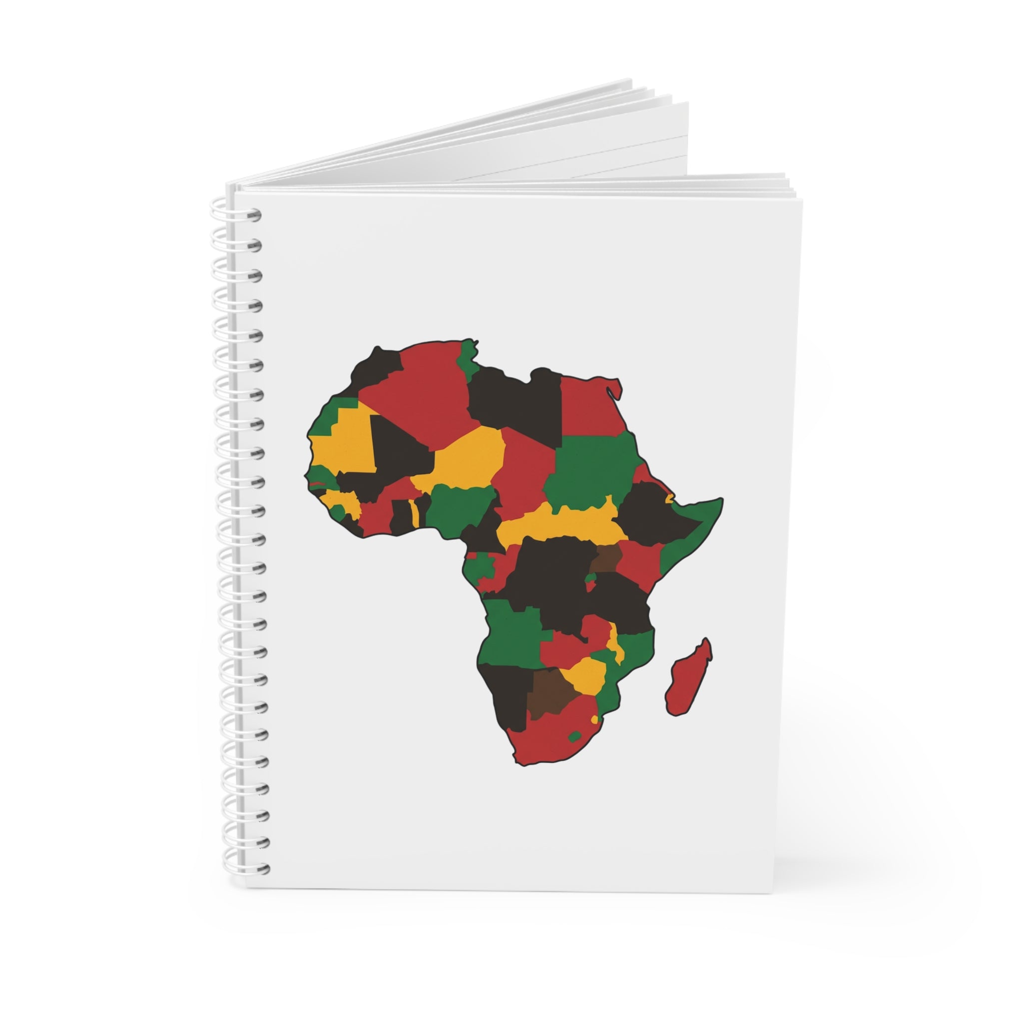 Africa Map Spiral Notebook — Pan-African Red Green Gold Journal