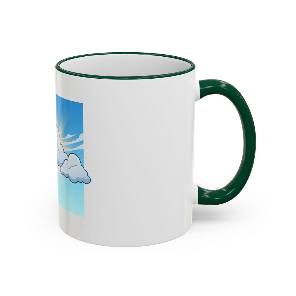 Clouds & Sunshine Accent Rim Mug — Cheerful Sky Ceramic Coffee Cup (11oz/15oz)