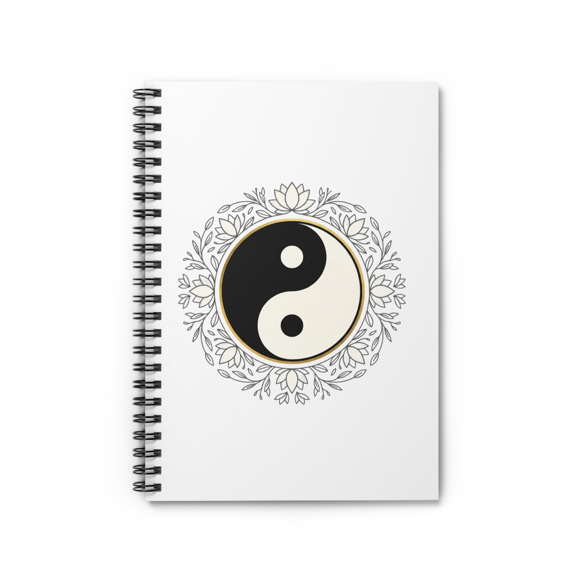 Yin Yang Mandala Spiral Notebook — Ruled Journal for Mindfulness & Balance