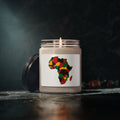 Africa Map Soy Candle — Rasta Colors Scented 9oz