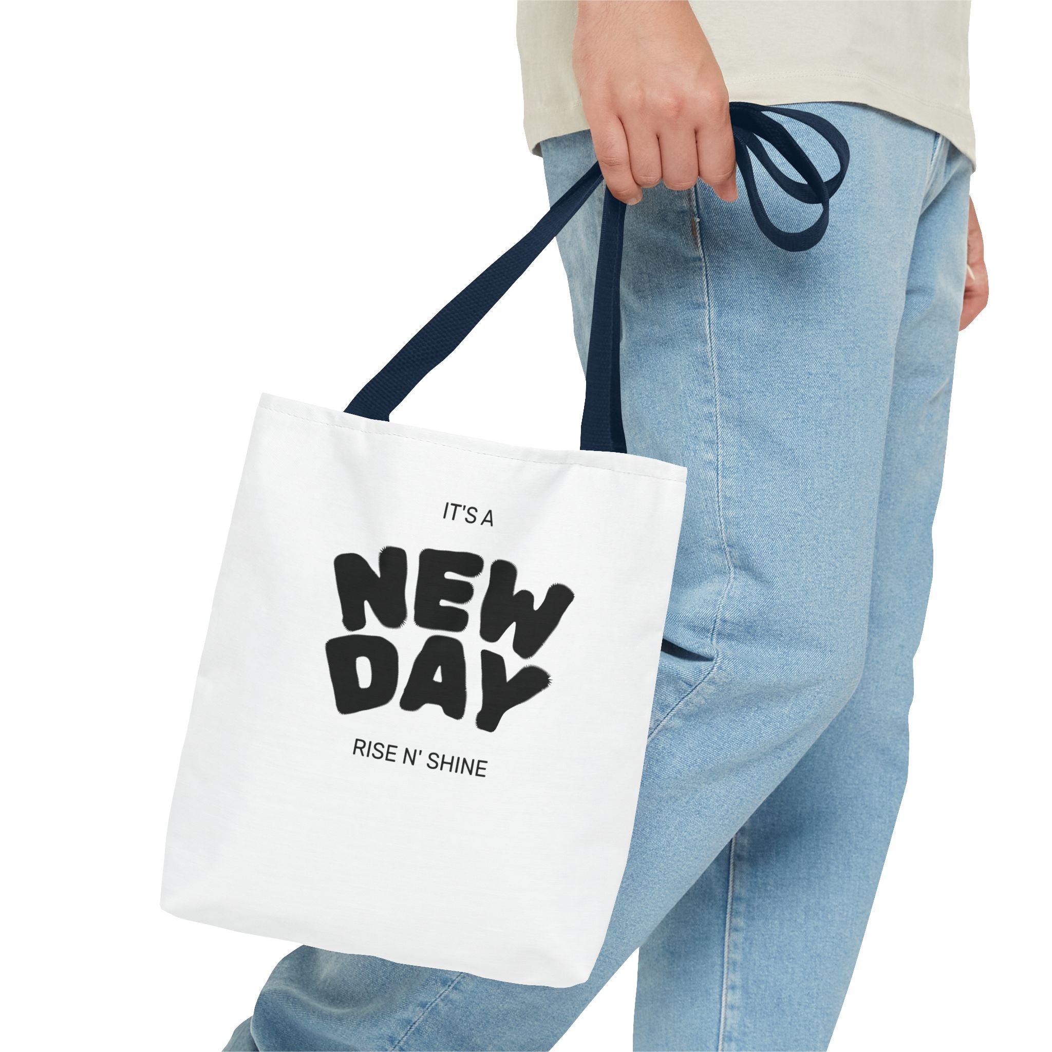 New Day Tote Bag — "It's a New Day, Rise N' Shine" Inspirational Canvas Tote